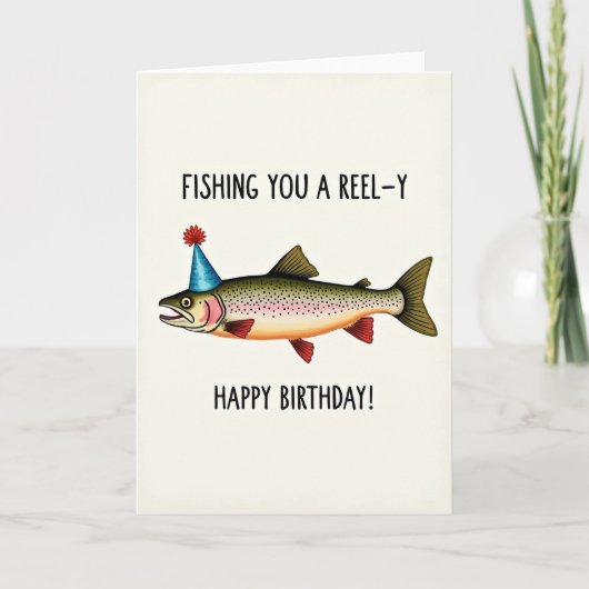 Carte d'anniversaire Poisson Olive (Devant)