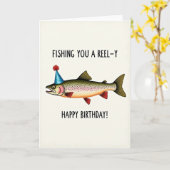 Carte d'anniversaire Poisson Olive (Fleur jaune)