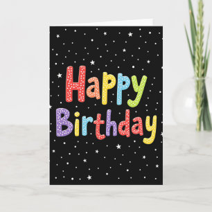 Carte d'anniversaire Polka cosmique