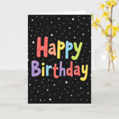 Carte d'anniversaire Polka cosmique (Fleur jaune)