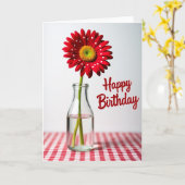 Carte d'anniversaire Polka Dot Bloom (Fleur jaune)