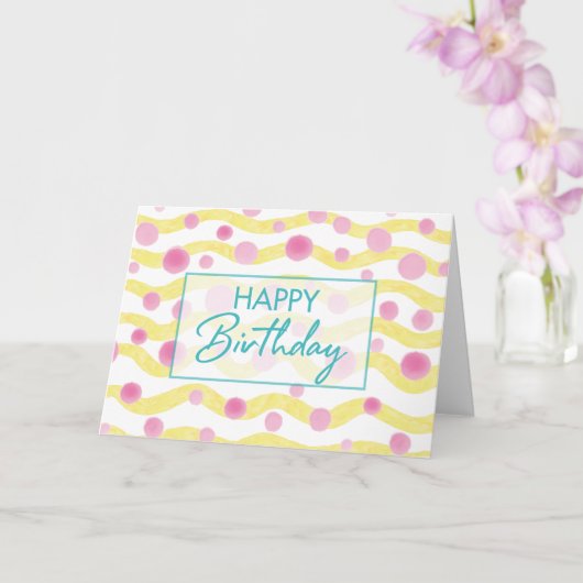 Carte d'anniversaire Polka Dot Swirl (Orchidée)