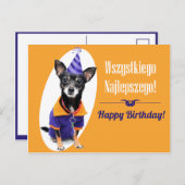 Carte d'anniversaire polonaise (Devant / Derrière)