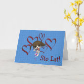 Carte d'anniversaire polonaise mignonne Coeurs de  (Fleur jaune)