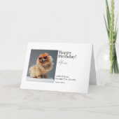 Carte d'Anniversaire Poméranienne personnalisée (Devant)