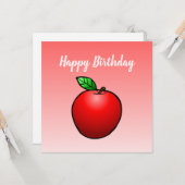 Carte d'anniversaire Pomme Rouge (Devant/Arrière en situation)