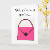 Carte d'anniversaire Porte-monnaie Rose (Fleur jaune)