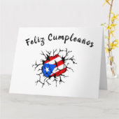 Carte d'anniversaire Porto Rico Flag (Fleur jaune)