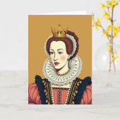 Carte d'anniversaire portrait royal (Fleur jaune)