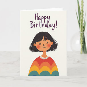 Carte d'anniversaire portrait serein