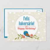 Carte d'anniversaire portugaise (Devant / Derrière)