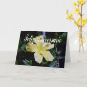 Carte d'anniversaire portugaise (Fleur jaune)