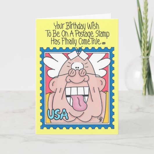 Carte d'anniversaire POSTAGE STAMP (version 1) (Devant)