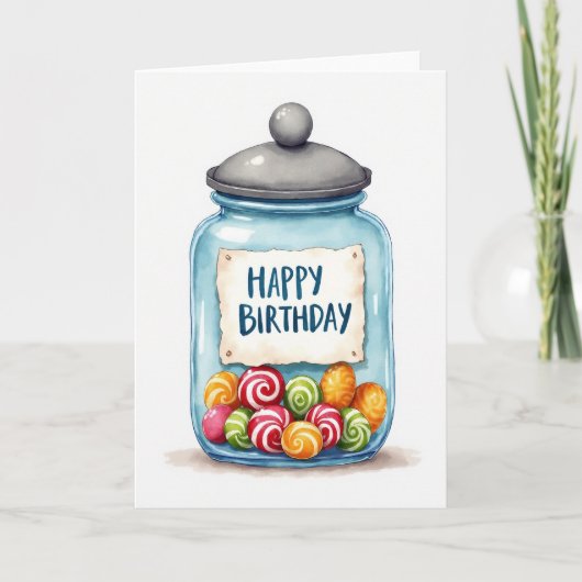 Carte d'anniversaire Pot à aquarelle (Devant)