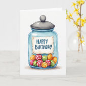 Carte d'anniversaire Pot à aquarelle (Fleur jaune)