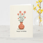 Carte d'anniversaire Pot Chaud (Fleur jaune)