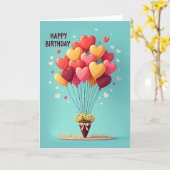 Carte d'anniversaire Pot de fleurs (Fleur jaune)