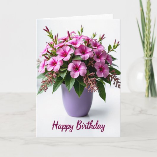 Carte d'anniversaire Pot de Lavande (Devant)