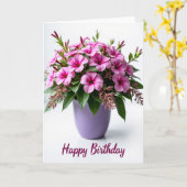 Carte d'anniversaire Pot de Lavande (Fleur jaune)