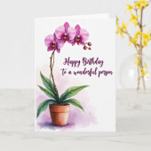 Carte d'anniversaire Pot de orchidée (Fleur jaune)
