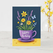 Carte d'anniversaire Pot de Souci (Fleur jaune)