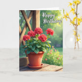Carte d'anniversaire Pot Rustique (Fleur jaune)