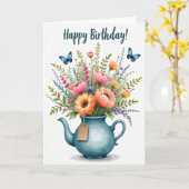 Carte d'anniversaire Pot vibrant (Fleur jaune)