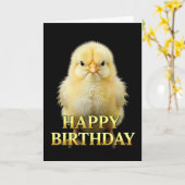 CARTE D'ANNIVERSAIRE POULE GROS PLAN DISTINCT (Fleur jaune)
