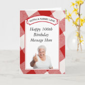 Carte d'anniversaire pour 100 ans et plus - person (Fleur jaune)