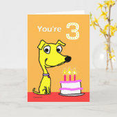 carte d'anniversaire pour 3 ans (Fleur jaune)