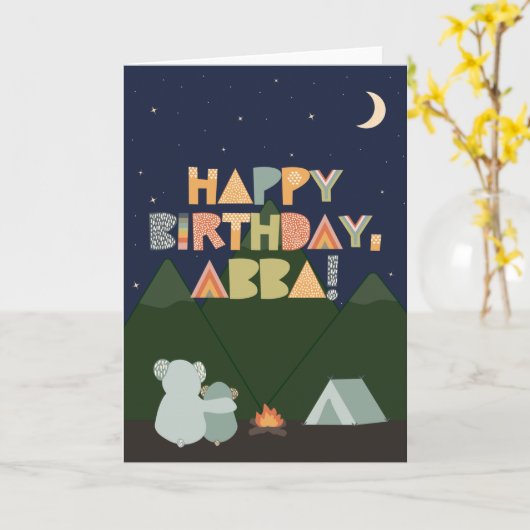 Carte d'anniversaire pour Abba (Fleur jaune)