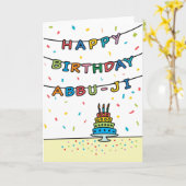 Carte d'anniversaire pour Abbu-Ji (Fleur jaune)