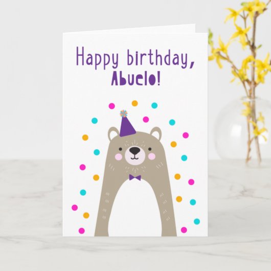 Carte d'anniversaire pour Abuelo (Fleur jaune)