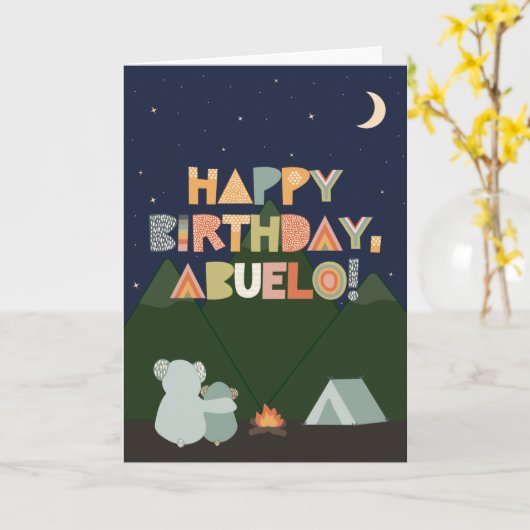 Carte d'anniversaire pour Abuelo (Fleur jaune)