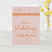 Carte d'anniversaire pour Adulte Né en août (Fleur jaune)