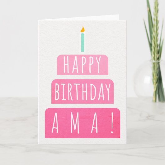 Carte d'anniversaire pour Ama (Devant)