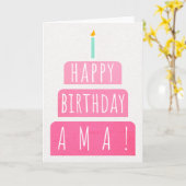 Carte d'anniversaire pour Ama (Fleur jaune)