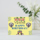 Carte d'anniversaire pour ami (Debout devant)
