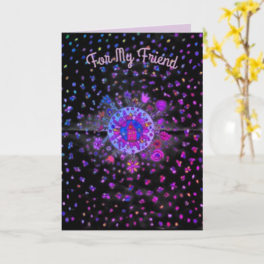 Carte d'anniversaire pour ami - (Fleur jaune)