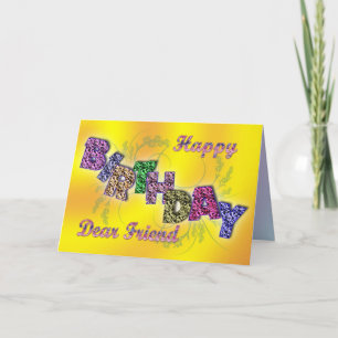 Carte d'anniversaire pour ami avec texte floral