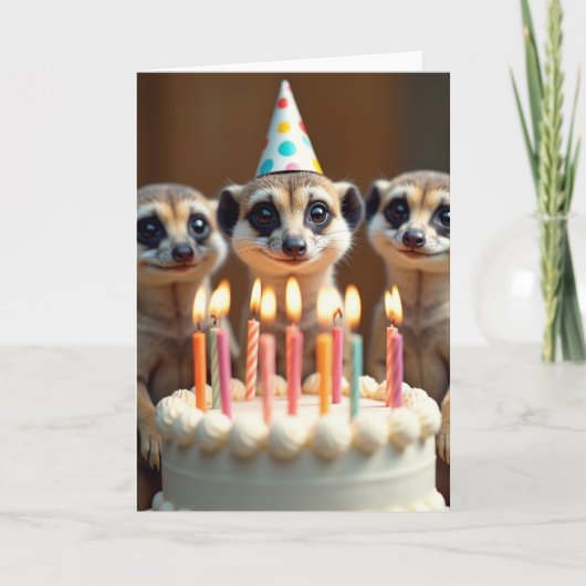 Carte d'anniversaire pour amis à fourrure douce (Devant)