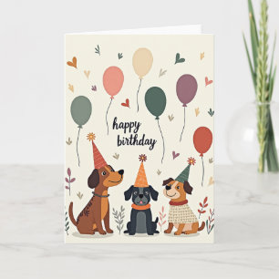 Carte d'anniversaire pour amis canins