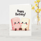 Carte d'anniversaire pour amis doux (Fleur jaune)