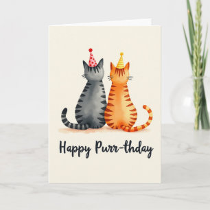 Carte d'anniversaire pour amis félins doux
