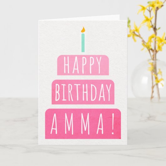 Carte d'anniversaire pour Amma (Fleur jaune)