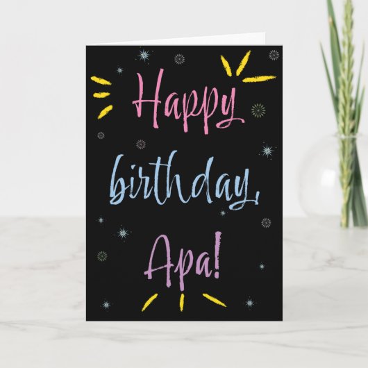 Carte d'anniversaire pour Apa (Devant)