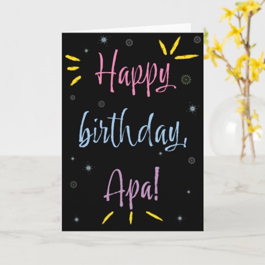 Carte d'anniversaire pour Apa (Fleur jaune)