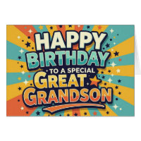 Carte d'anniversaire pour arrière-petit-fils Style