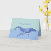 Carte d'anniversaire pour baleines (Fleur jaune)