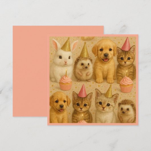 Carte d'anniversaire pour bébé animal ! (Devant / Derrière)